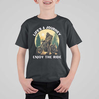 Motorcycle Bigfoot Sasquatch T Shirt For Kid Life Is A Journey Enjoy The Ride - Wonder Print Shop