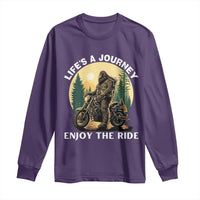 Motorcycle Bigfoot Sasquatch Long Sleeve Shirt Life Is A Journey Enjoy The Ride - Wonder Print Shop