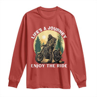 Motorcycle Bigfoot Sasquatch Long Sleeve Shirt Life Is A Journey Enjoy The Ride - Wonder Print Shop