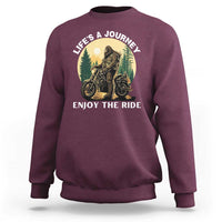 Motorcycle Bigfoot Sasquatch Sweatshirt Life Is A Journey Enjoy The Ride - Wonder Print Shop