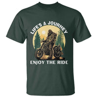 Motorcycle Bigfoot Sasquatch T Shirt Life Is A Journey Enjoy The Ride - Wonder Print Shop