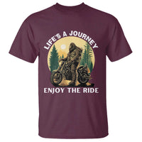 Motorcycle Bigfoot Sasquatch T Shirt Life Is A Journey Enjoy The Ride - Wonder Print Shop