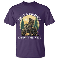 Motorcycle Bigfoot Sasquatch T Shirt Life Is A Journey Enjoy The Ride - Wonder Print Shop