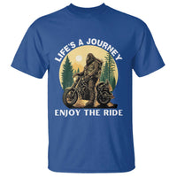 Motorcycle Bigfoot Sasquatch T Shirt Life Is A Journey Enjoy The Ride - Wonder Print Shop