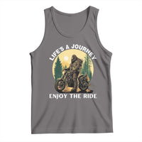Motorcycle Bigfoot Sasquatch Tank Top Life Is A Journey Enjoy The Ride - Wonder Print Shop