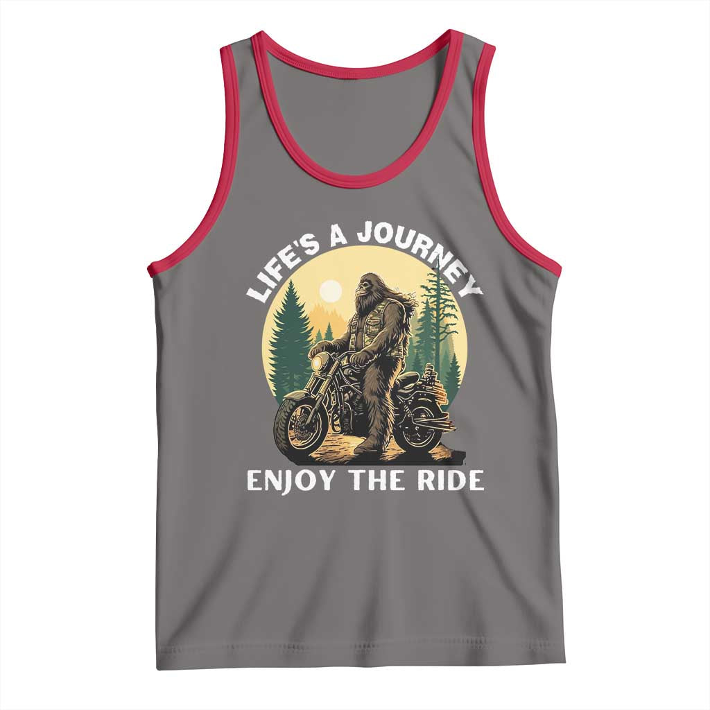 Motorcycle Bigfoot Sasquatch Tank Top Life Is A Journey Enjoy The Ride - Wonder Print Shop