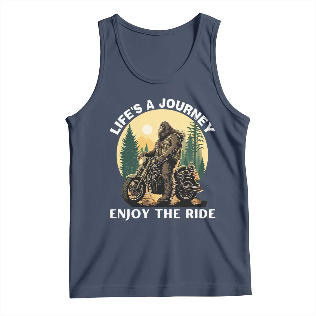 Motorcycle Bigfoot Sasquatch Tank Top Life Is A Journey Enjoy The Ride - Wonder Print Shop