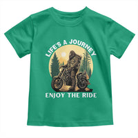 Motorcycle Bigfoot Sasquatch Toddler T Shirt Life Is A Journey Enjoy The Ride - Wonder Print Shop