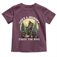 Motorcycle Bigfoot Sasquatch Toddler T Shirt Life Is A Journey Enjoy The Ride - Wonder Print Shop