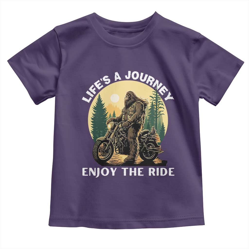 Motorcycle Bigfoot Sasquatch Toddler T Shirt Life Is A Journey Enjoy The Ride - Wonder Print Shop