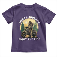 Motorcycle Bigfoot Sasquatch Toddler T Shirt Life Is A Journey Enjoy The Ride - Wonder Print Shop
