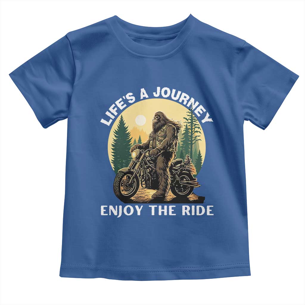 Motorcycle Bigfoot Sasquatch Toddler T Shirt Life Is A Journey Enjoy The Ride - Wonder Print Shop