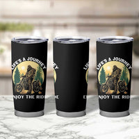 Motorcycle Bigfoot Sasquatch Tumbler Cup Life Is A Journey Enjoy The Ride