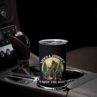 Motorcycle Bigfoot Sasquatch Tumbler Cup Life Is A Journey Enjoy The Ride