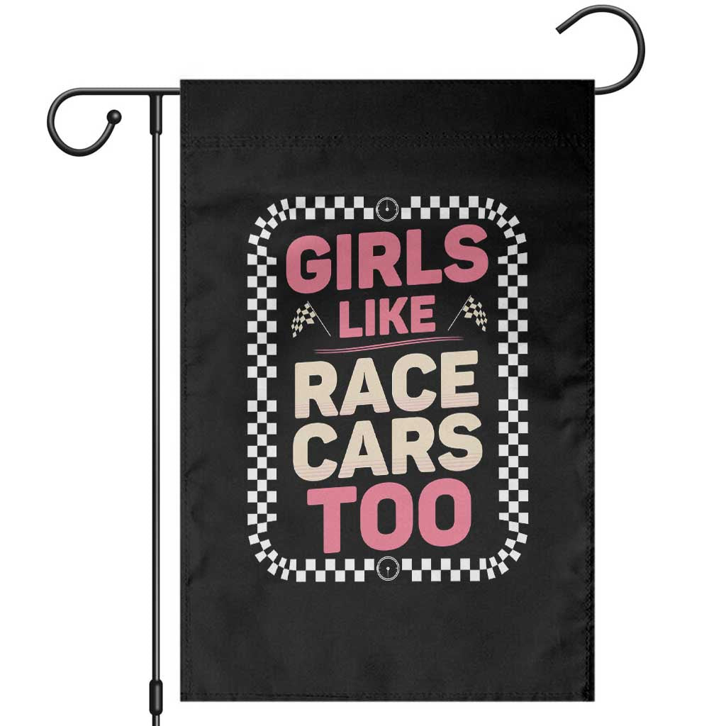 Racing Girl Garden Flag Girls Like Race Cars Too - Wonder Print Shop