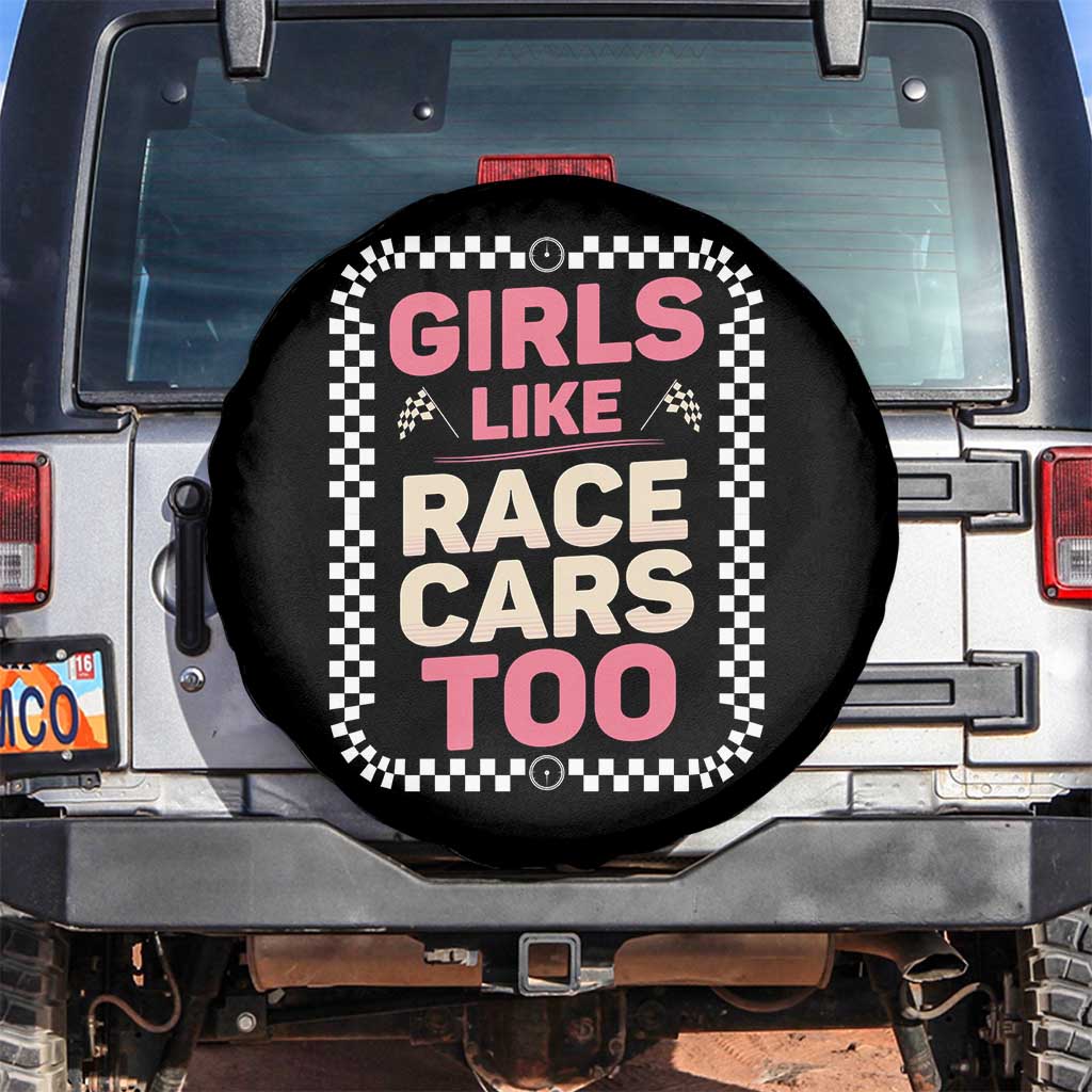 Racing Girl Spare Tire Cover Girls Like Race Cars Too - Wonder Print Shop