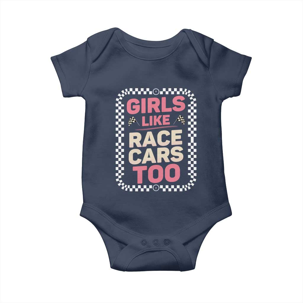 Racing Girl Baby Onesie Girls Like Race Cars Too - Wonder Print Shop