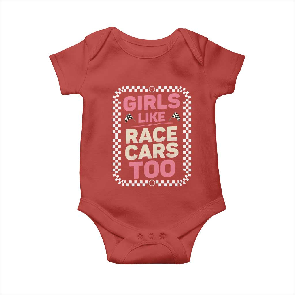 Racing Girl Baby Onesie Girls Like Race Cars Too - Wonder Print Shop