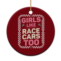 Racing Girl Ceramic Ornament Girls Like Race Cars Too - Wonder Print Shop