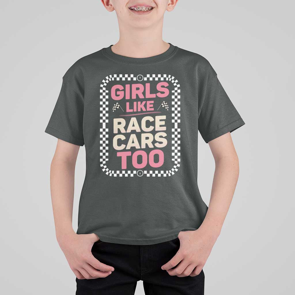 Racing Girl T Shirt For Kid Girls Like Race Cars Too - Wonder Print Shop