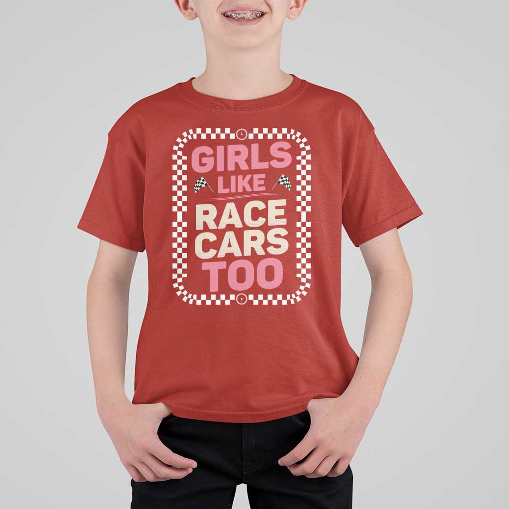 Racing Girl T Shirt For Kid Girls Like Race Cars Too - Wonder Print Shop