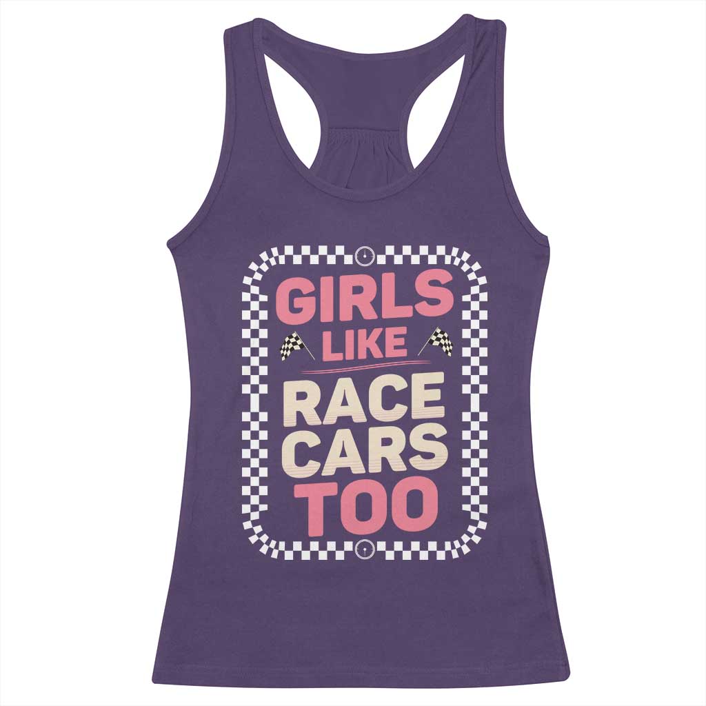 Racing Girl Racerback Tank Top Girls Like Race Cars Too - Wonder Print Shop