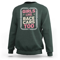Racing Girl Sweatshirt Girls Like Race Cars Too - Wonder Print Shop