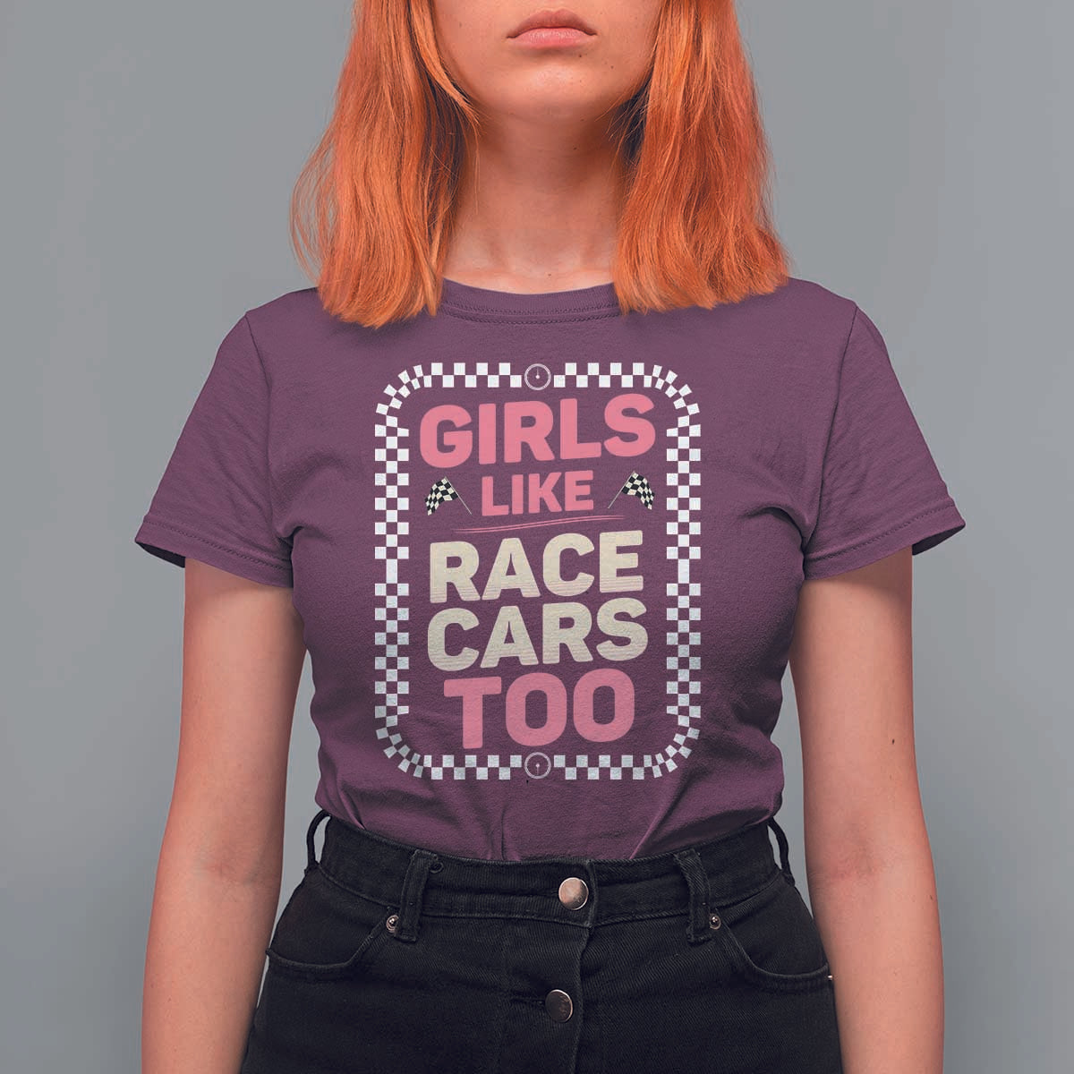 Racing Girl T Shirt For Women Girls Like Race Cars Too - Wonder Print Shop