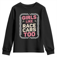 Racing Girl Youth Sweatshirt Girls Like Race Cars Too - Wonder Print Shop