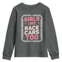 Racing Girl Youth Sweatshirt Girls Like Race Cars Too - Wonder Print Shop