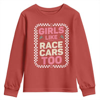 Racing Girl Youth Sweatshirt Girls Like Race Cars Too - Wonder Print Shop