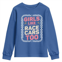 Racing Girl Youth Sweatshirt Girls Like Race Cars Too - Wonder Print Shop