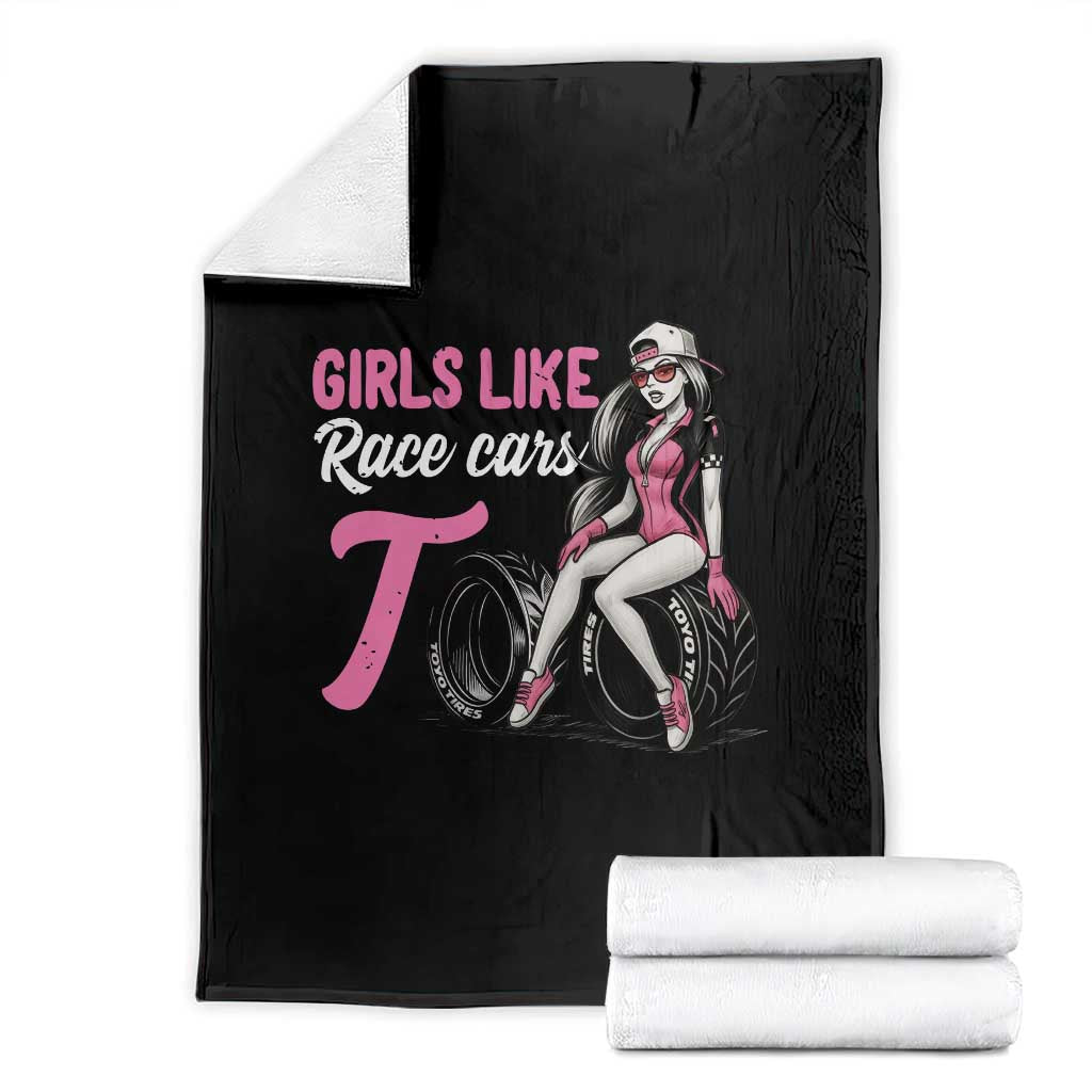 Racing Car Girl Throw Blanket Girls Like Race Cars Too - Wonder Print Shop