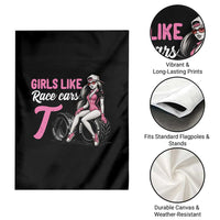 Racing Car Girl Garden Flag Girls Like Race Cars Too - Wonder Print Shop