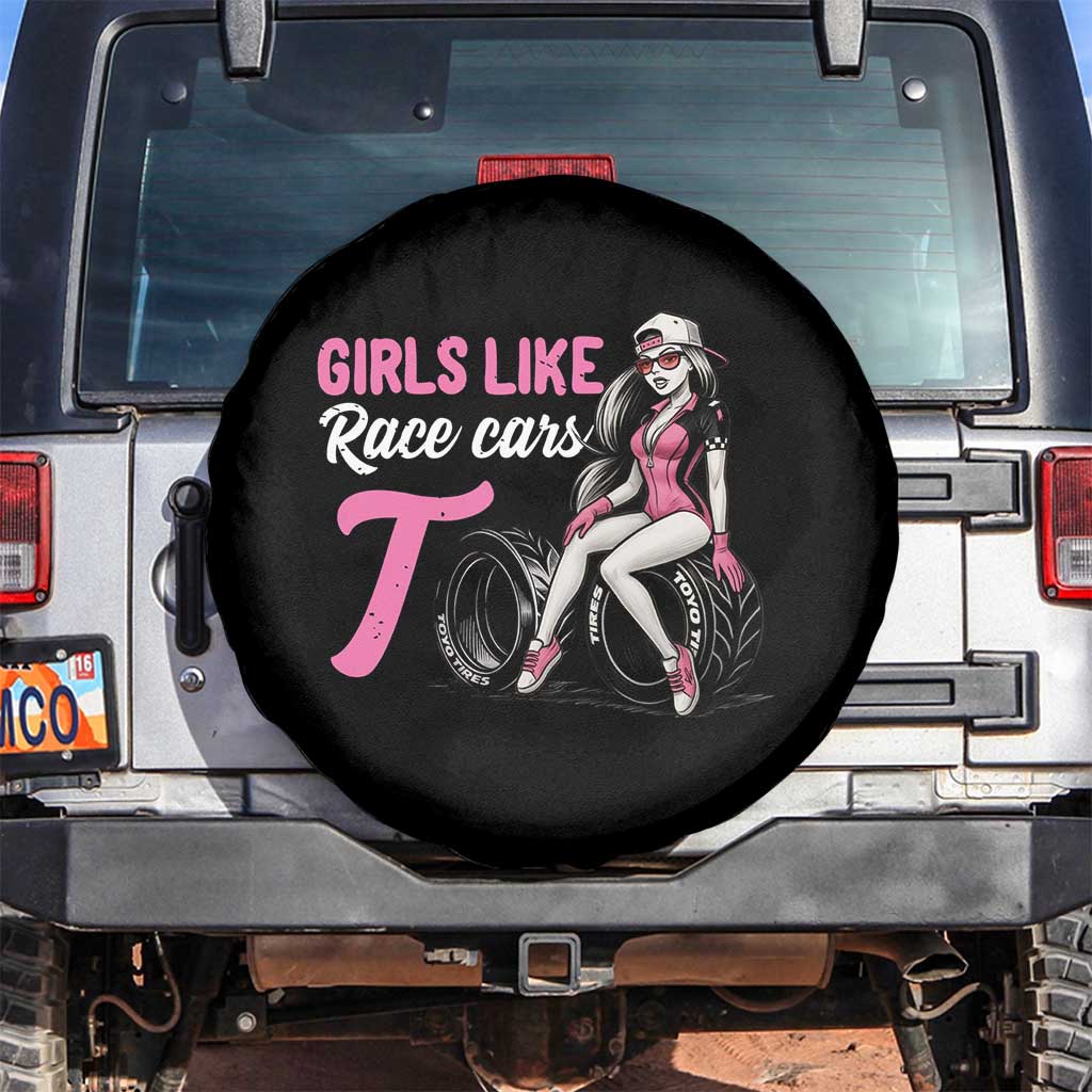 Racing Car Girl Spare Tire Cover Girls Like Race Cars Too - Wonder Print Shop