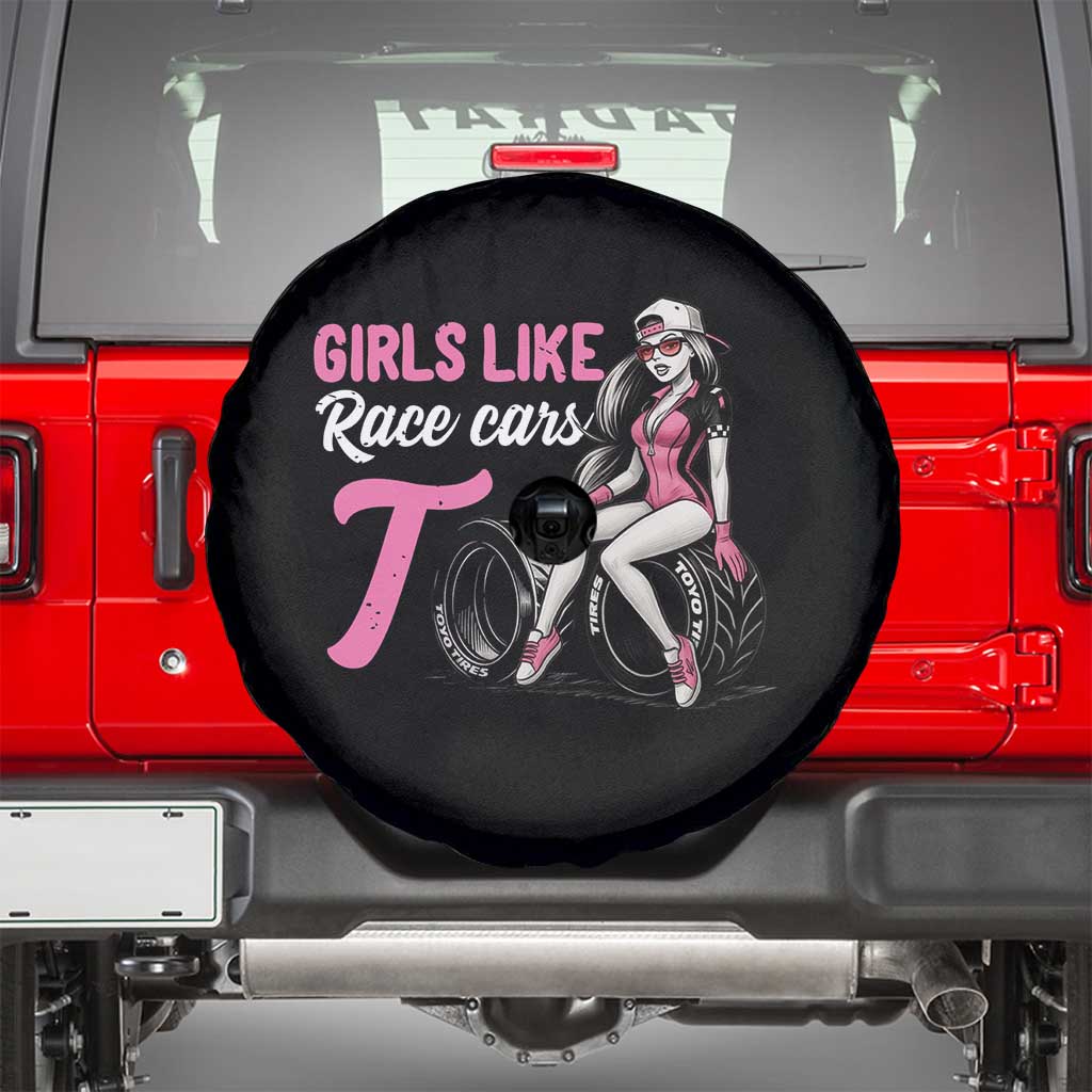 Racing Car Girl Spare Tire Cover Girls Like Race Cars Too - Wonder Print Shop