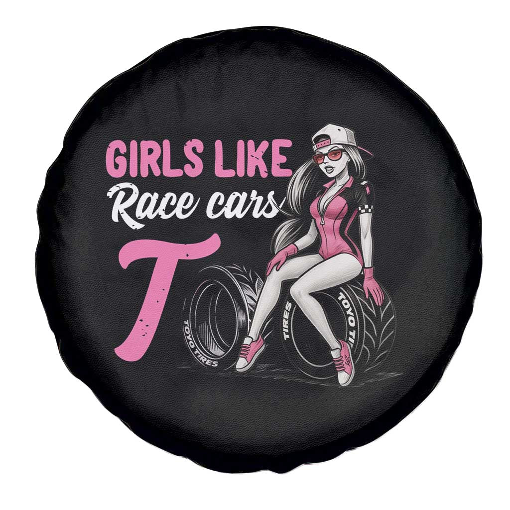 Racing Car Girl Spare Tire Cover Girls Like Race Cars Too - Wonder Print Shop