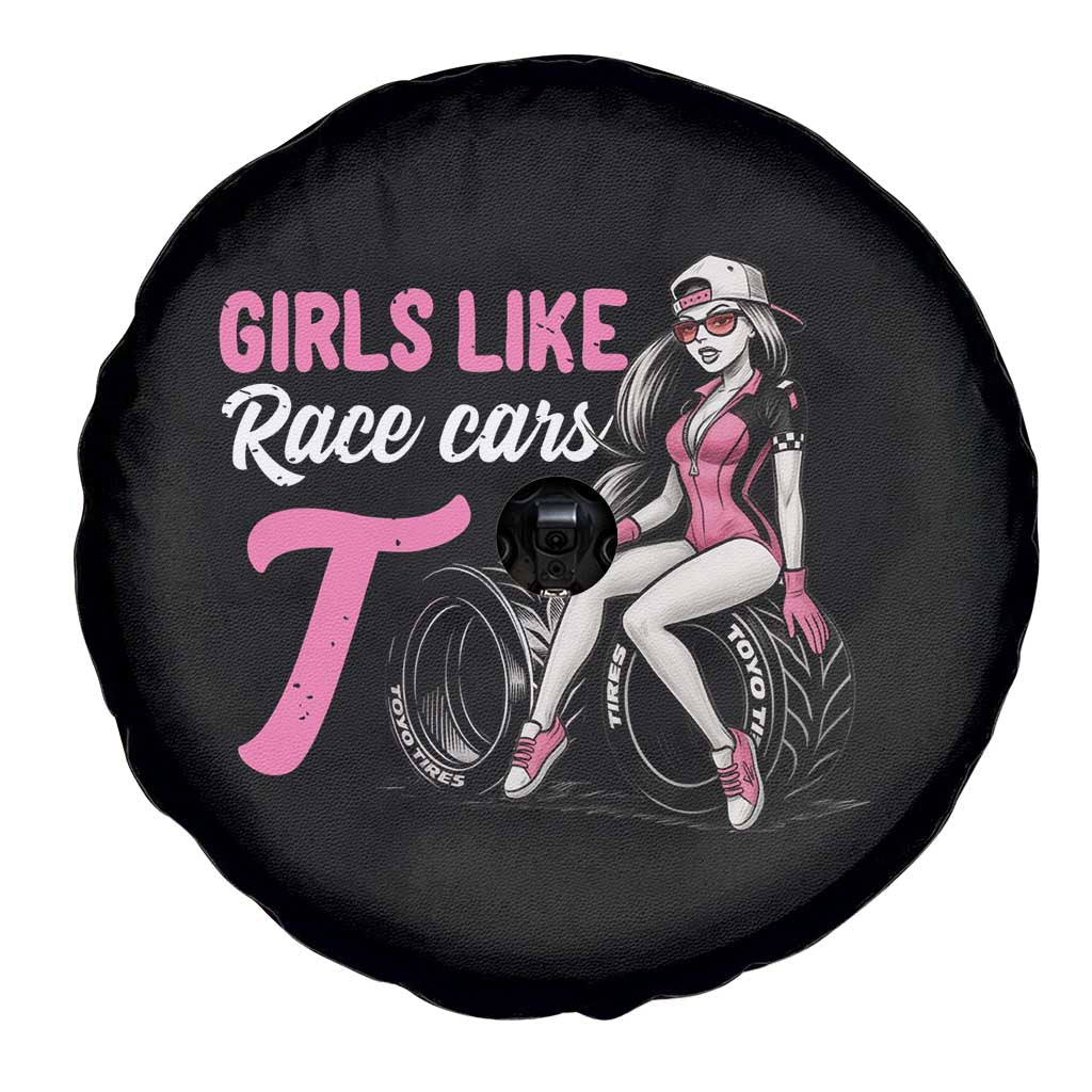 Racing Car Girl Spare Tire Cover Girls Like Race Cars Too - Wonder Print Shop