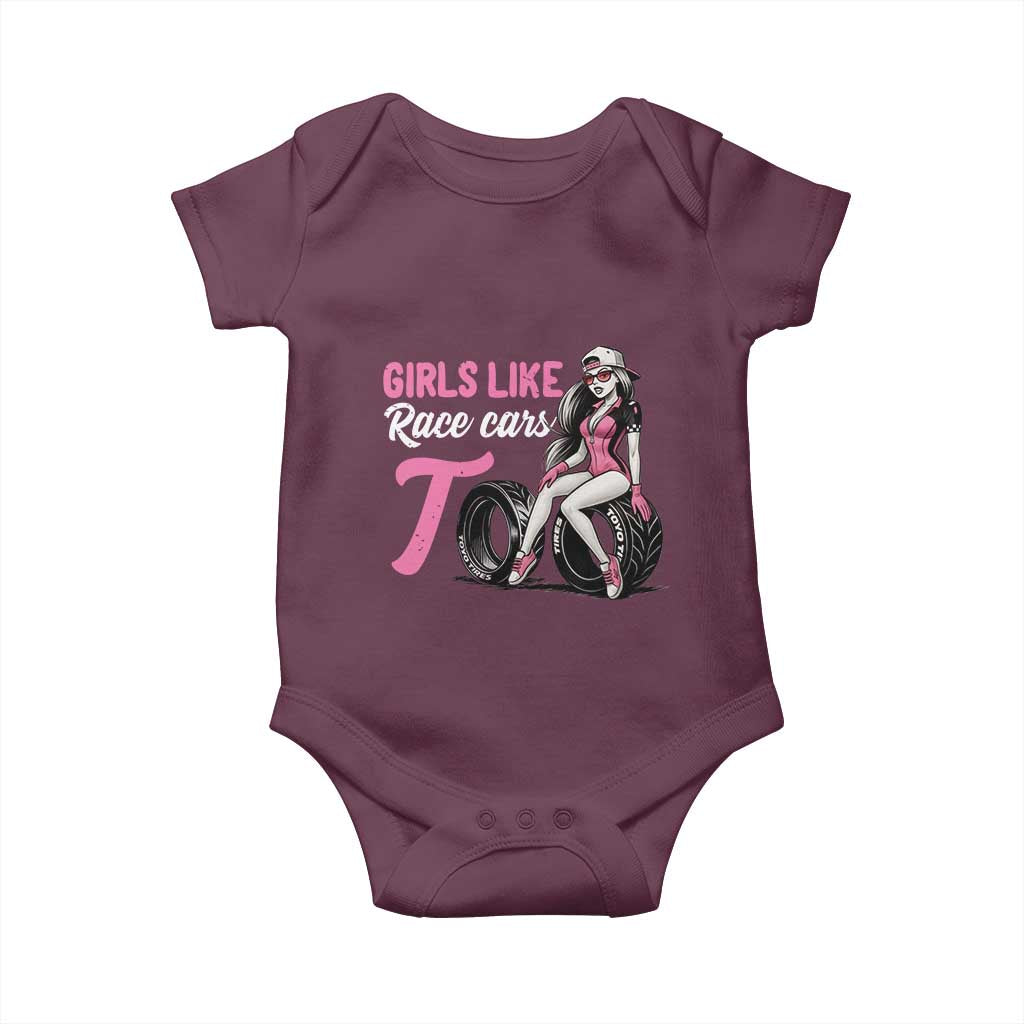 Racing Car Girl Baby Onesie Girls Like Race Cars Too - Wonder Print Shop