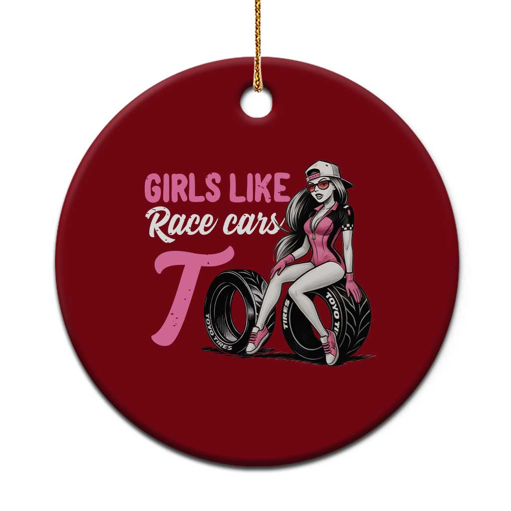 Racing Car Girl Ceramic Ornament Girls Like Race Cars Too - Wonder Print Shop