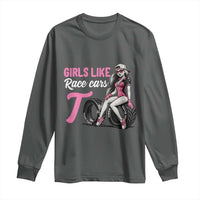 Racing Car Girl Long Sleeve Shirt Girls Like Race Cars Too - Wonder Print Shop