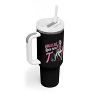 Racing Car Girl Tumbler With Handle Girls Like Race Cars Too