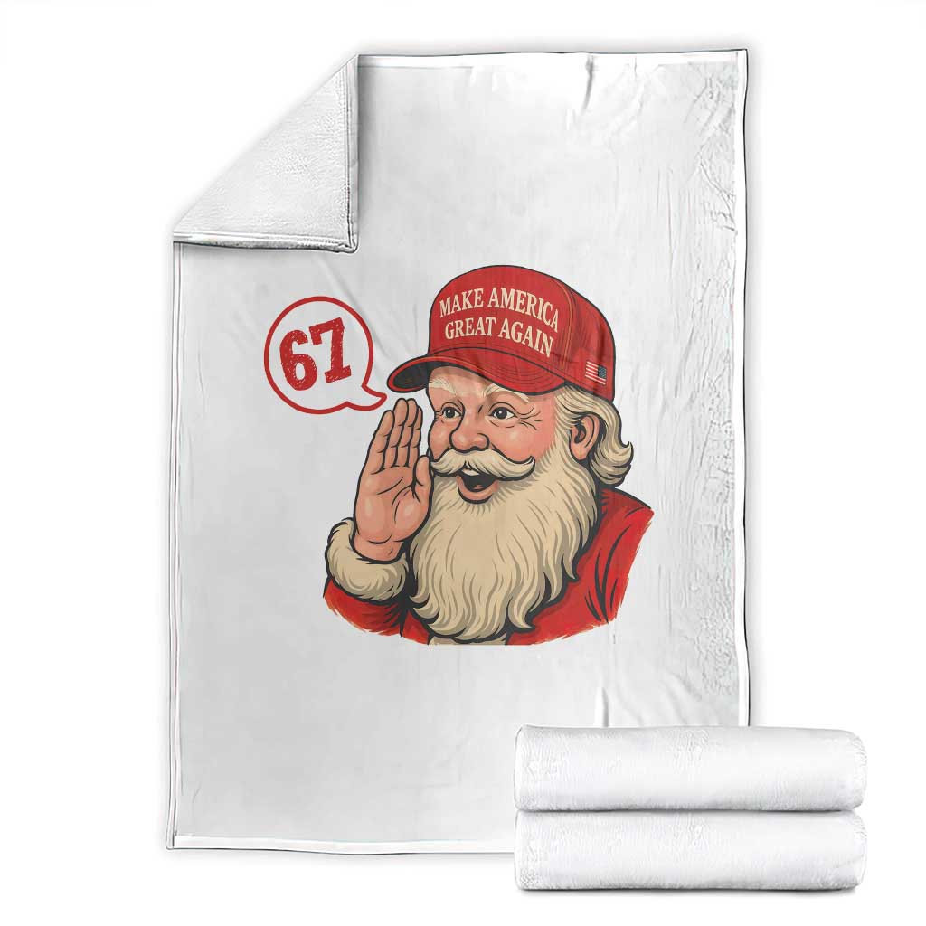 67 Six Seven Christmas Throw Blanket Santa MAGA Hat Xmas - Wonder Print Shop