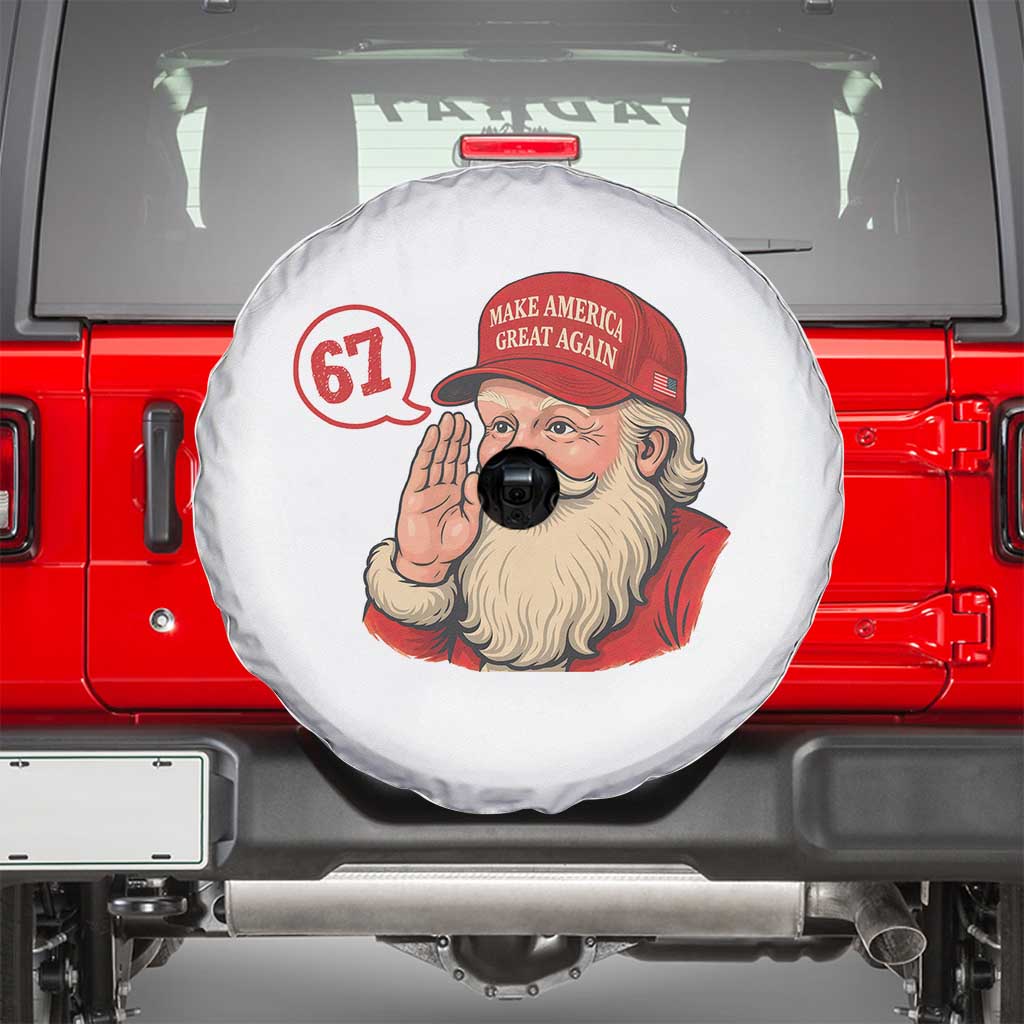67 Six Seven Christmas Spare Tire Cover Santa MAGA Hat Xmas - Wonder Print Shop