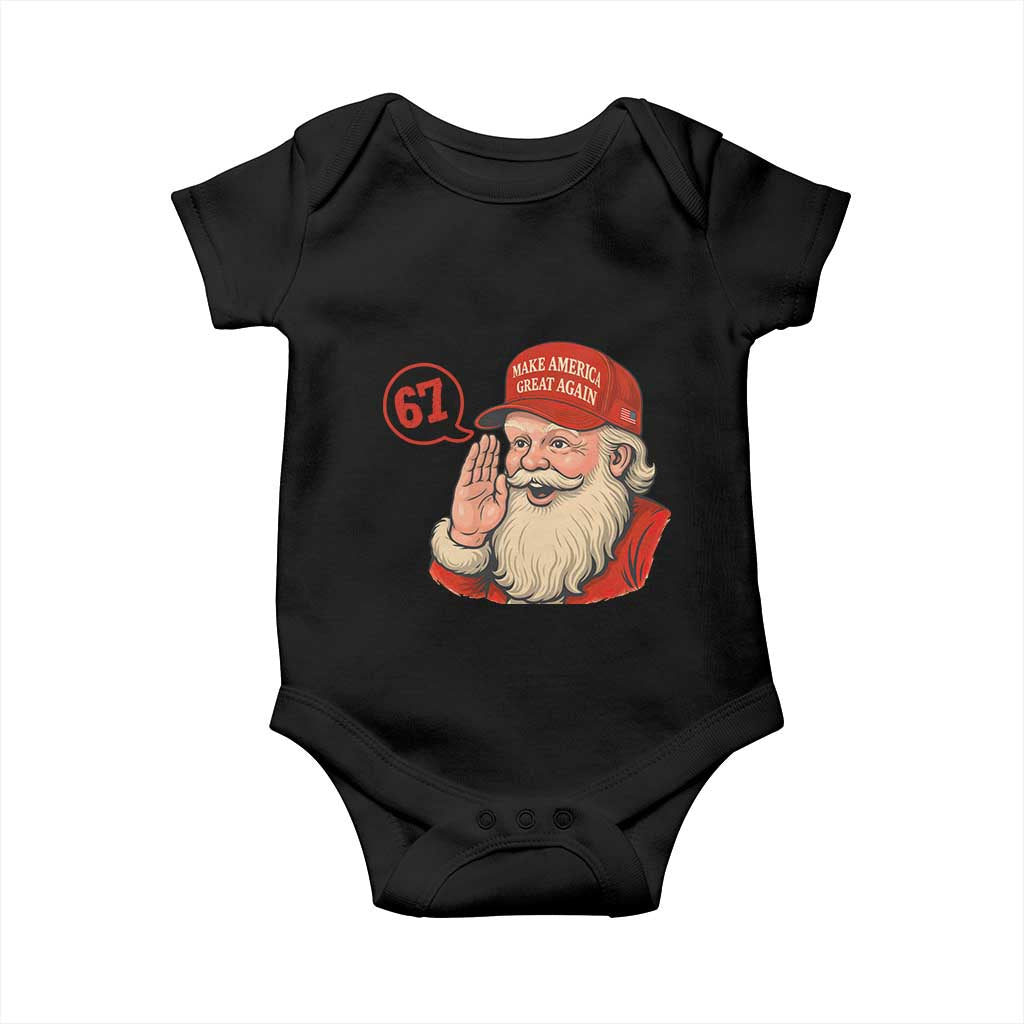 67 Six Seven Christmas Baby Onesie Santa MAGA Hat Xmas - Wonder Print Shop