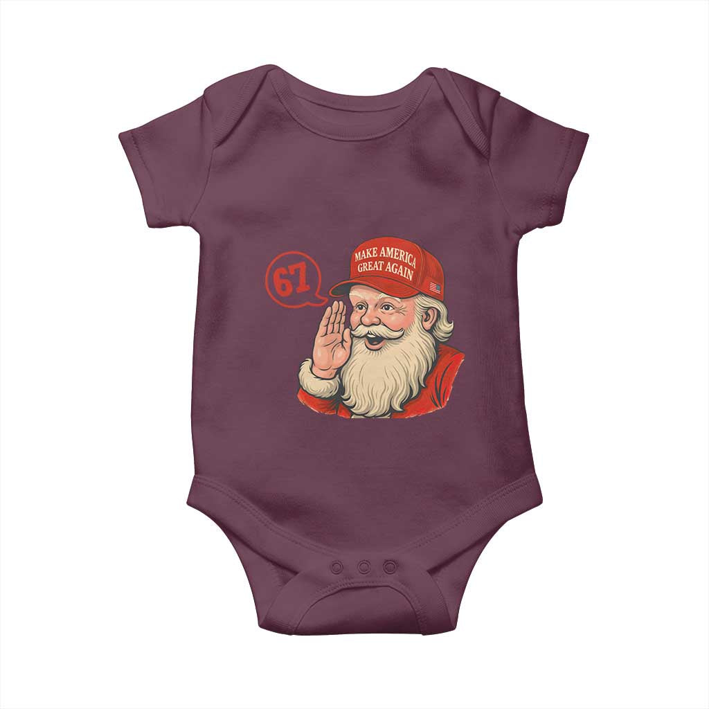 67 Six Seven Christmas Baby Onesie Santa MAGA Hat Xmas - Wonder Print Shop