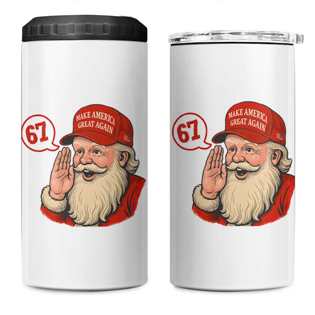 67 Six Seven Christmas 4 in 1 Can Cooler Tumbler Santa MAGA Hat Xmas - Wonder Print Shop