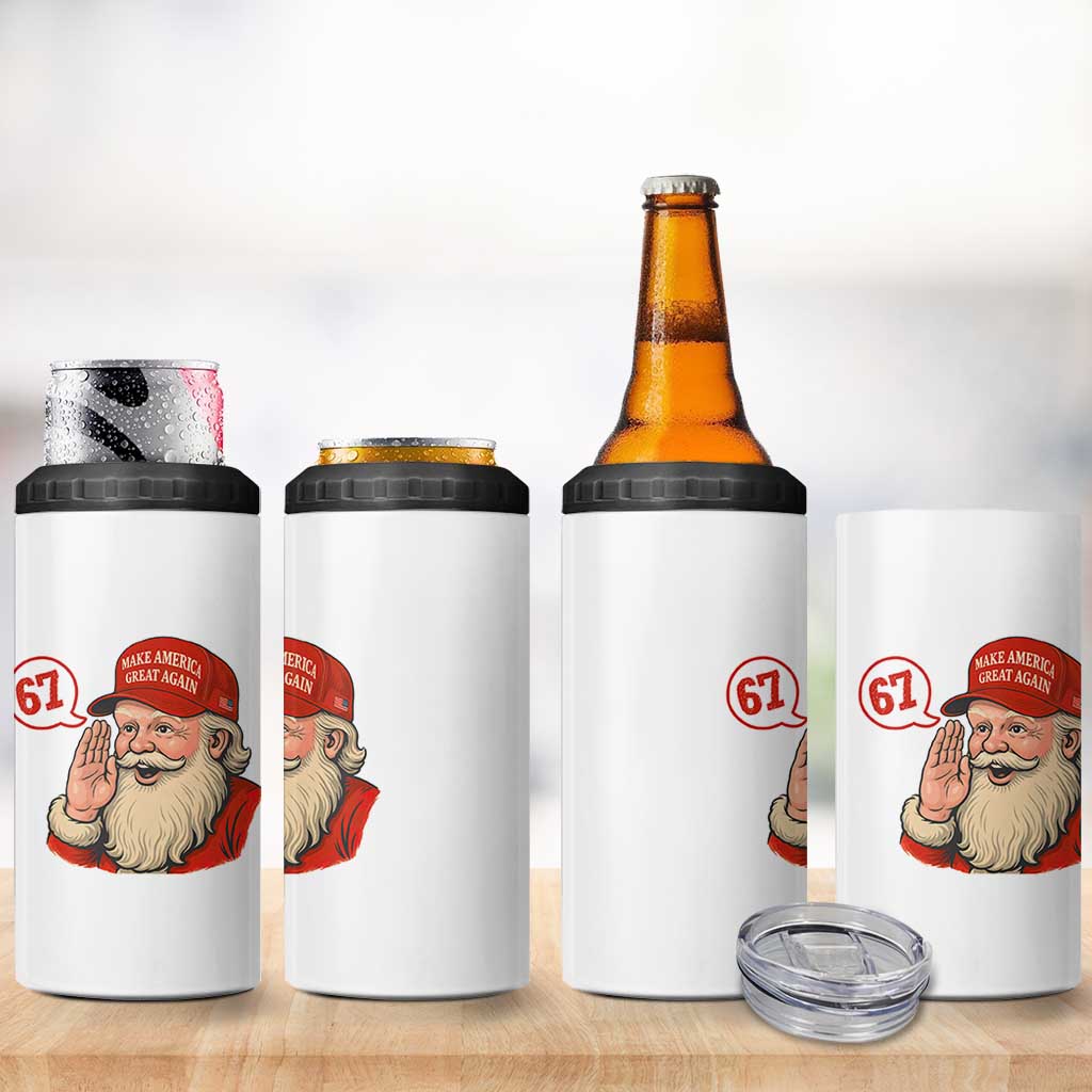67 Six Seven Christmas 4 in 1 Can Cooler Tumbler Santa MAGA Hat Xmas - Wonder Print Shop