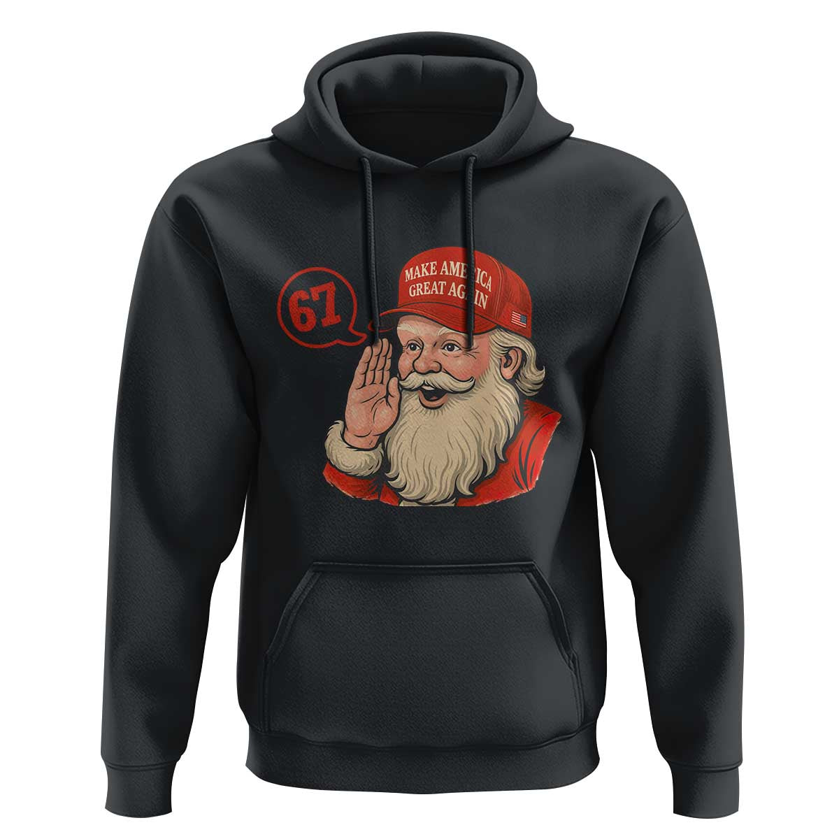 67 Six Seven Christmas Hoodie Santa MAGA Hat Xmas - Wonder Print Shop