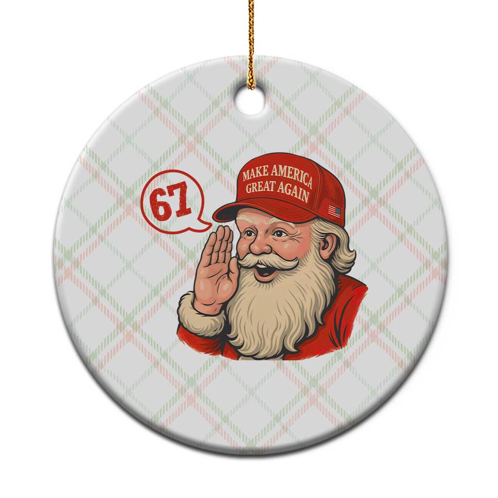 67 Six Seven Xmas Ceramic Ornament Santa MAGA Hat Xmas - Wonder Print Shop